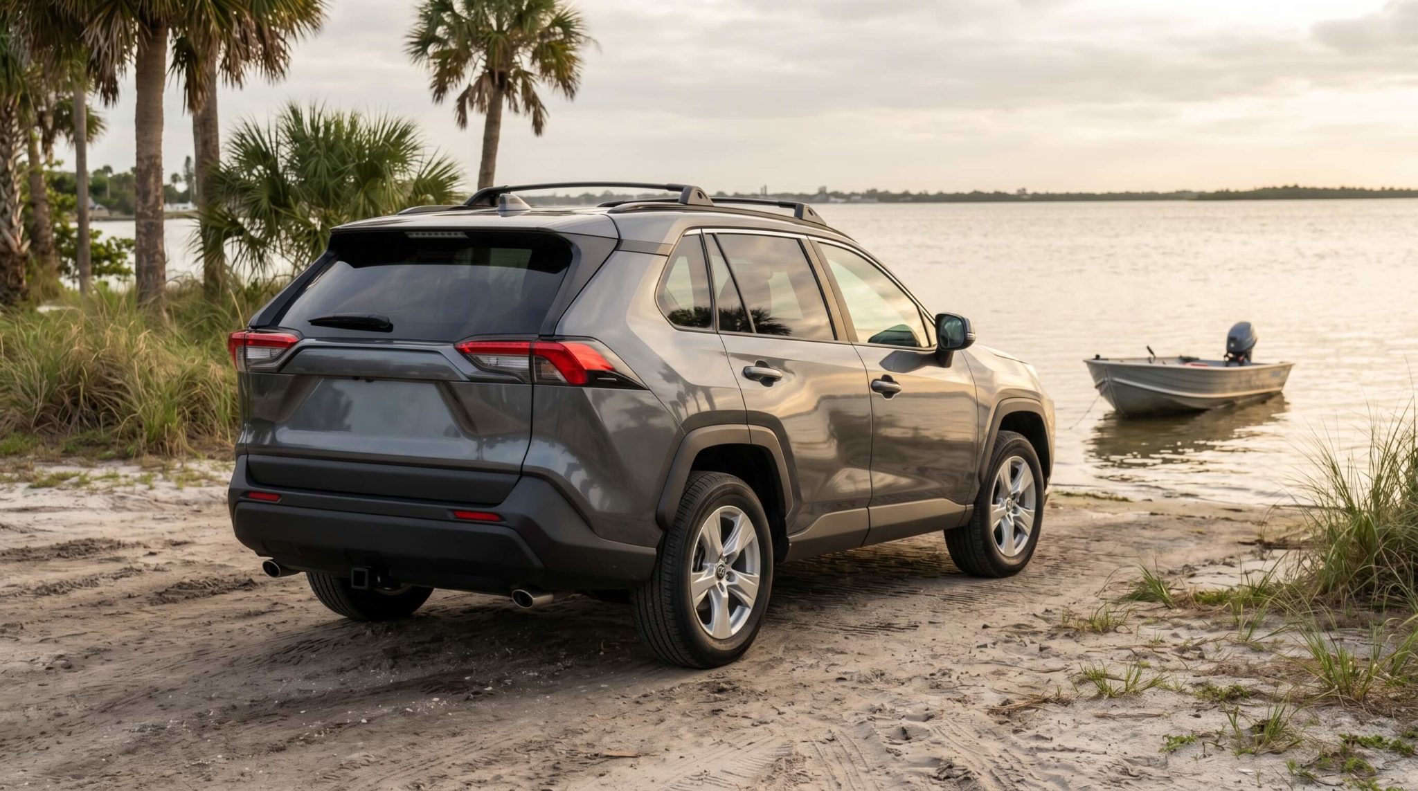 Used SUV at a boat ramp near the Emerald Coast in Florida