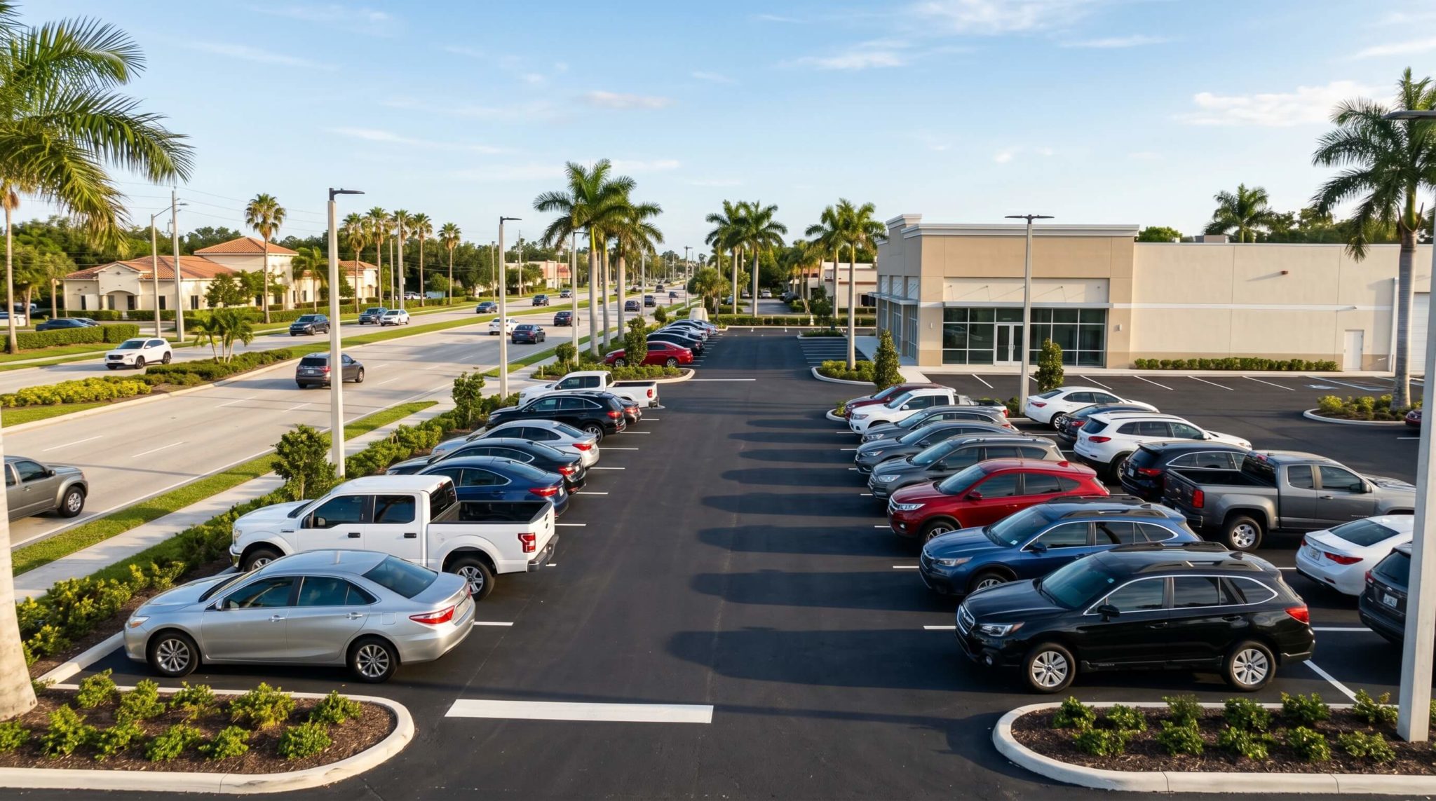 Used car dealership lot on Beal Parkway in Fort Walton Beach, Florida