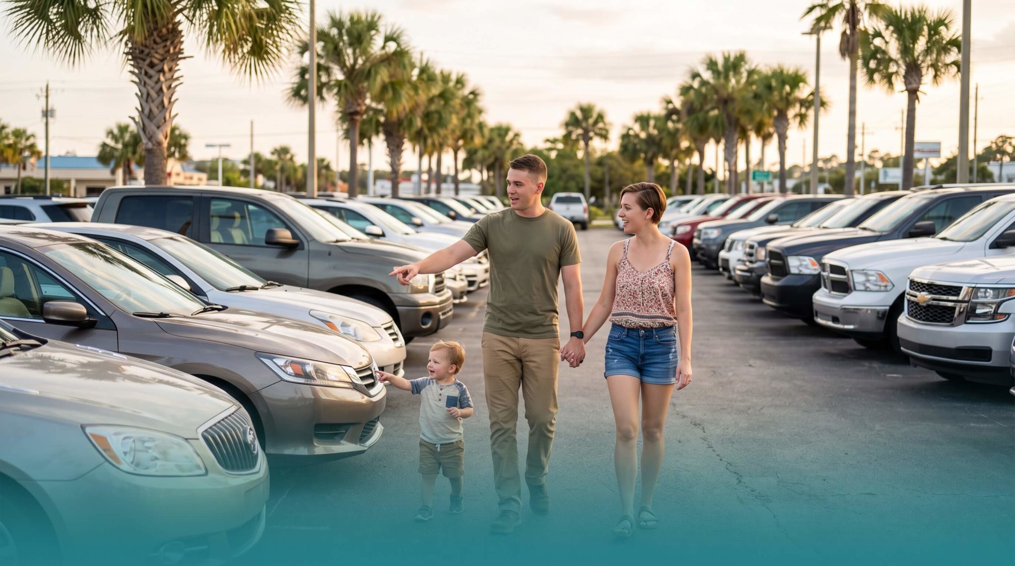 Military family shopping for a used car in Fort Walton Beach